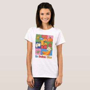 La Dolce Vita Pop Art – Farbige Retro Süße Leben T-Shirt
