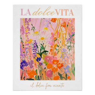 La Dolce Vita Print, Italien Poster, Blume Mauer A Poster