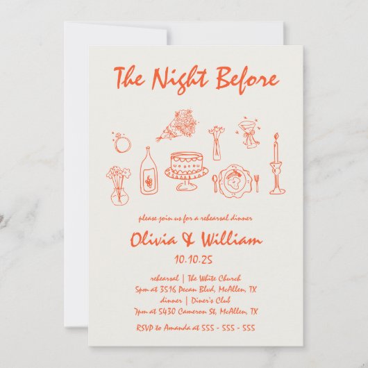 La Dolce Vita Probe Abendessen Einladung (Vorderseite)