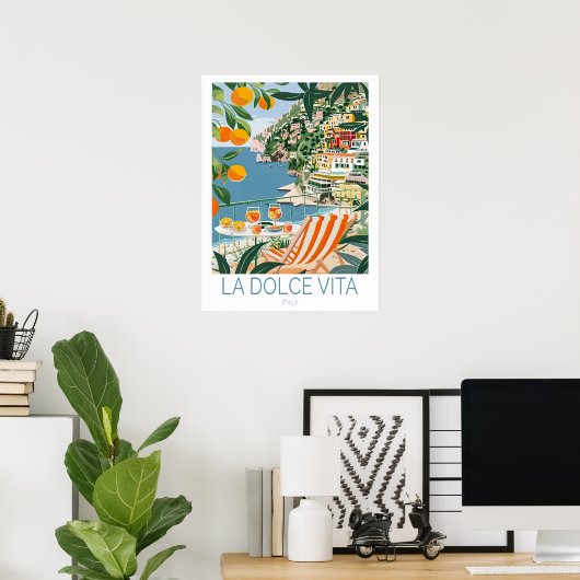 La Dolce Vita Reiseplakat, italienische Wanddekora Poster (Heimbüro)