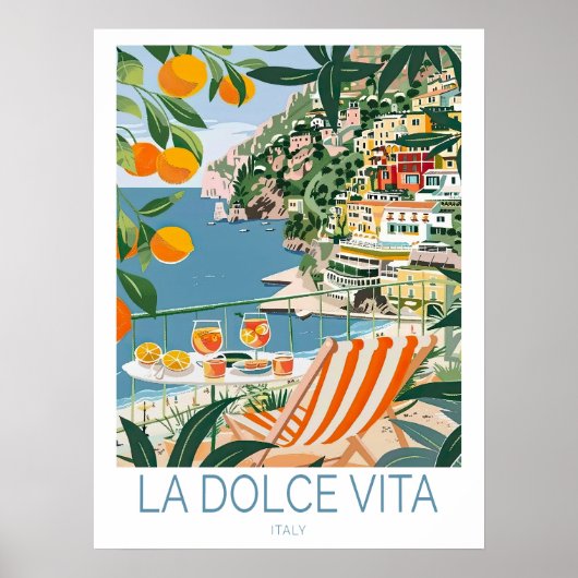 La Dolce Vita Reiseplakat, italienische Wanddekora Poster (Vorne)
