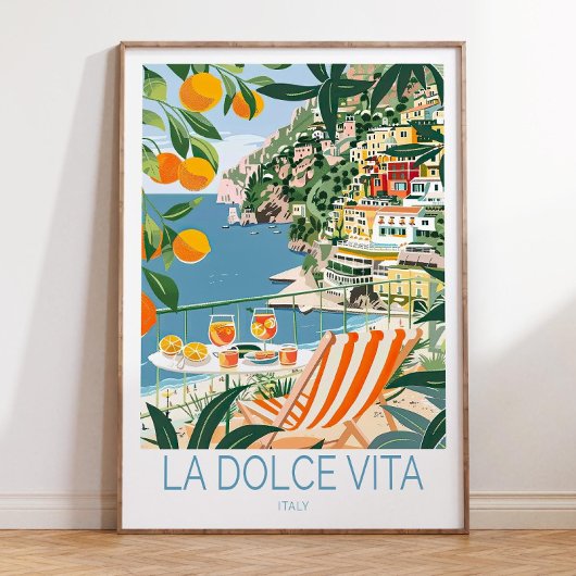 La Dolce Vita Reiseplakat, italienische Wanddekora Poster