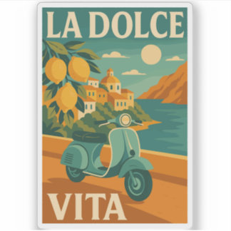 La Dolce Vita – Retro Italian Coast Travel Aufkleber