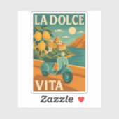 La Dolce Vita – Retro Italian Coast Travel Aufkleber (Blatt)