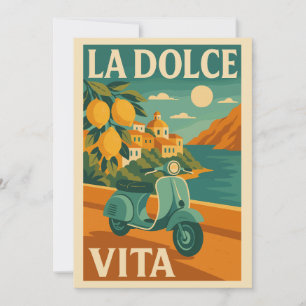 La Dolce Vita - Retro Italienische Küstenreise Feiertagskarte
