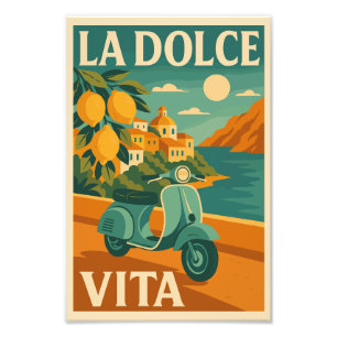 La Dolce Vita - Retro Italienisches Reiseplakat Fotodruck