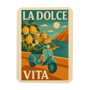 La Dolce Vita - Retro Italienisches Reiseplakat Magnet