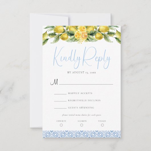 La Dolce Vita - RSVP-Karte für mediterrane Hochzei RSVP Karte (Vorderseite)