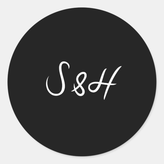 La Dolce Vita Schwarz-weiß Boho Retro Wedding Runder Aufkleber (Vorderseite)