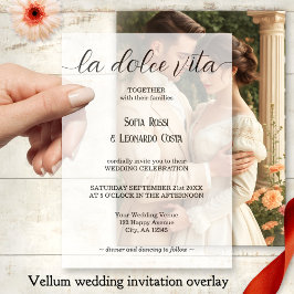 La Dolce Vita Script Elegante Hochzeit in Italien Pergament Einladungen