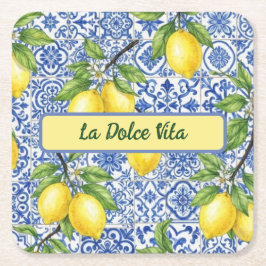 La Dolce Vita Sizilien, Limoncello-Party-Dekoratio Rechteckiger Pappuntersetzer