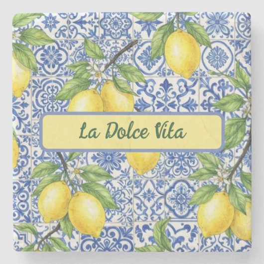 La Dolce Vita Sizilien Steinuntersetzer (Vorderseite)