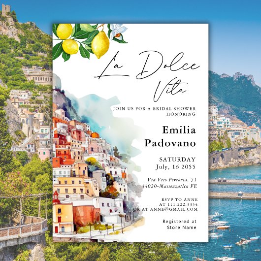 La Dolce Vita Sommer Italienisches Brautparty Einladung
