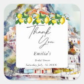 La Dolce Vita Sommer Italienisches Brautparty Quadratischer Aufkleber (Vorderseite)