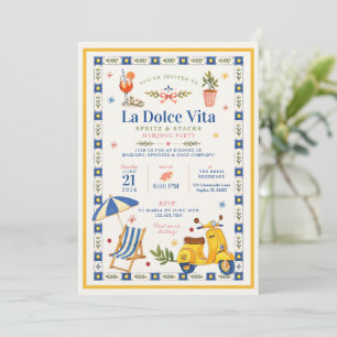 La Dolce Vita Spritz & Stacks Mahjong-Party Einladung