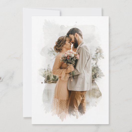 La Dolce Vita Style Foto Hochzeit Einladung (Rückseite)