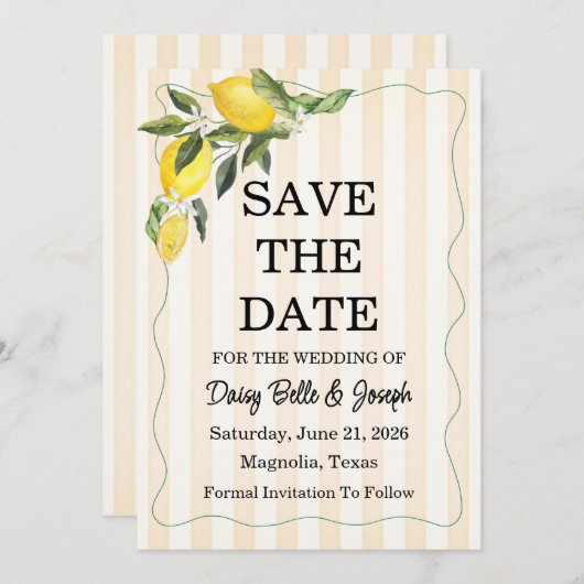 La Dolce Vita Wedding Save The Date (Vorne/Hinten)