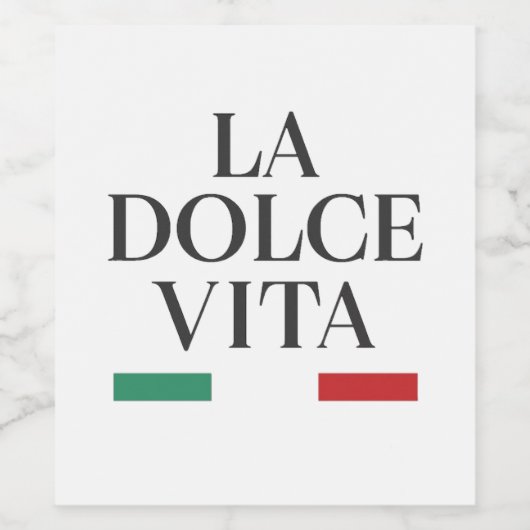 La Dolce Vita Weinflaschen Etikett (Einzelnes Label)