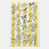 La Dolce Vita Whimsical Italian Themed Geschirrtuch (Vertikal)