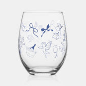 La Dolce Vita Whimsical Italian Themed Weinglas Ohne Stiel (Vorderseite)