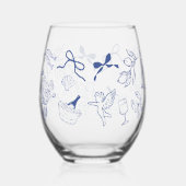 La Dolce Vita Whimsical Italian Themed Weinglas Ohne Stiel (Rückseite)