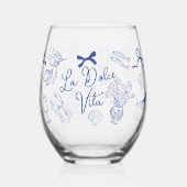 La Dolce Vita Whimsical Italian Themed Weinglas Ohne Stiel (Links)