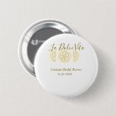 La Dolce Vita yellow lemon bridal shower pastel bo Button (Vorne & Hinten)