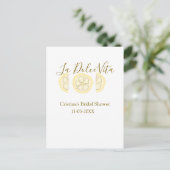 La Dolce Vita yellow lemon bridal shower pastel bo Postkarte (Stehend Vorderseite)