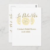 La Dolce Vita yellow lemon bridal shower pastel bo Postkarte (Vorne/Hinten)
