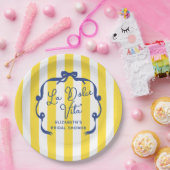 La Dolce Vita Yellow Stripe Bridal Shower Pappteller (Party)