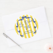 La Dolce Vita Yellow Stripe Bridal Shower Runder Aufkleber (Umschlag)