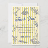 La Dolce Vita Yellow Stripes Thank You Card Einladung (Vorderseite)