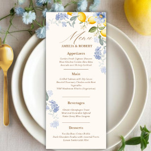 La Dolce Vita Zitrone italienische Zitrus-Hochzeit Menükarte