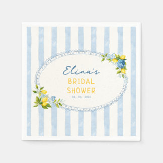 La dolce vita Zitronenblaue Hortensien-Junggeselli Serviette