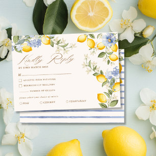 La Dolce Vita Zitrus-Limonen-Mittelmeer-Hochzeit RSVP Karte