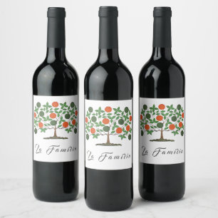 La Familia Der Familienbaum Wiedersehen Wein Weinetikett