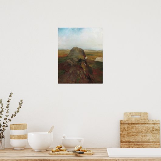 La Farge - Blick auf die Herbststudie über den Hän Poster (Küche)