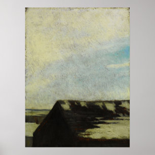 La Farge - Die alte Scheune im Schnee Poster