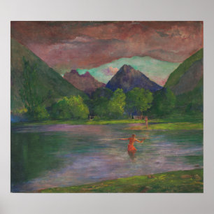 La Farge - Fischer beim Speeren eines Fisches Poster