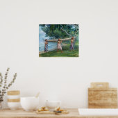 La Farge - Mädchen, die eine Kanufahrt in Samoa fü Poster (Küche)