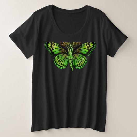 La Fee Verte mit Flügelspreize Große Größe T-Shirt (Design vorne)