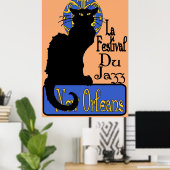 La Festival Du Jazz, Chat Noir Poster (Heimbüro)