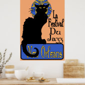 La Festival Du Jazz, Chat Noir Poster (Küche)