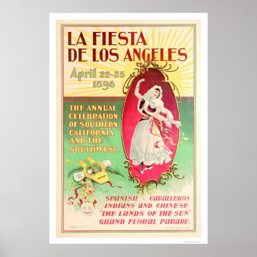 La Fiesta de Los Angeles 1896 Poster (Vorne)