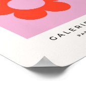 La Fleur 02 Blume Print Pink Retro Preppy Floral Poster (Ecke)