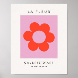 La Fleur 02 Blume Print Pink Retro Preppy Floral Poster