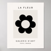 La Fleur 03 Retro Schwarz-Weiß-Blume Poster (Vorne)