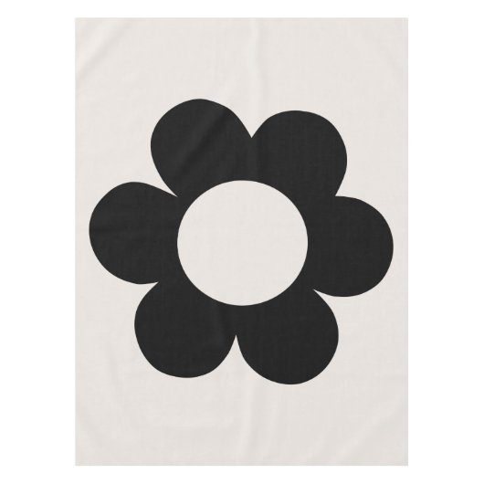 La Fleur 03 Retro Schwarz-Weiß-Blume Tischdecke (Vorderseite)
