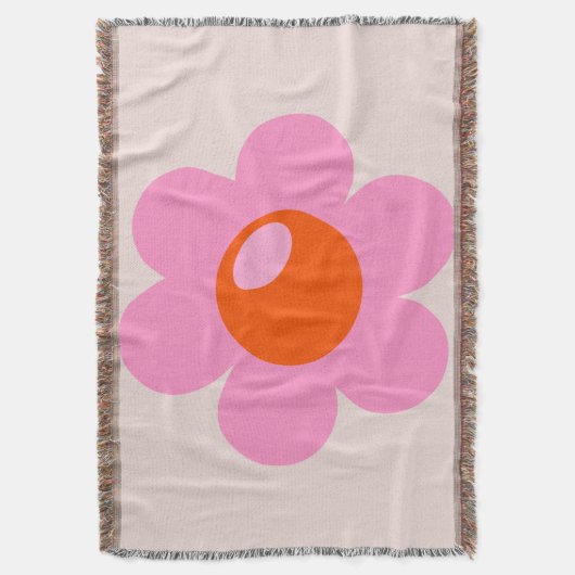 La Fleur 05 Abstrakte Blume Rosa und orange Blüte Decke (Vorderseite Vertikal)