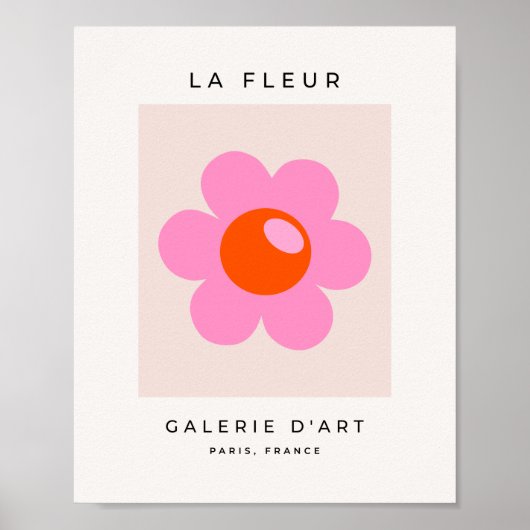 La Fleur 05 Abstrakte Blume Rosa und orange Blüte Poster (Vorne)